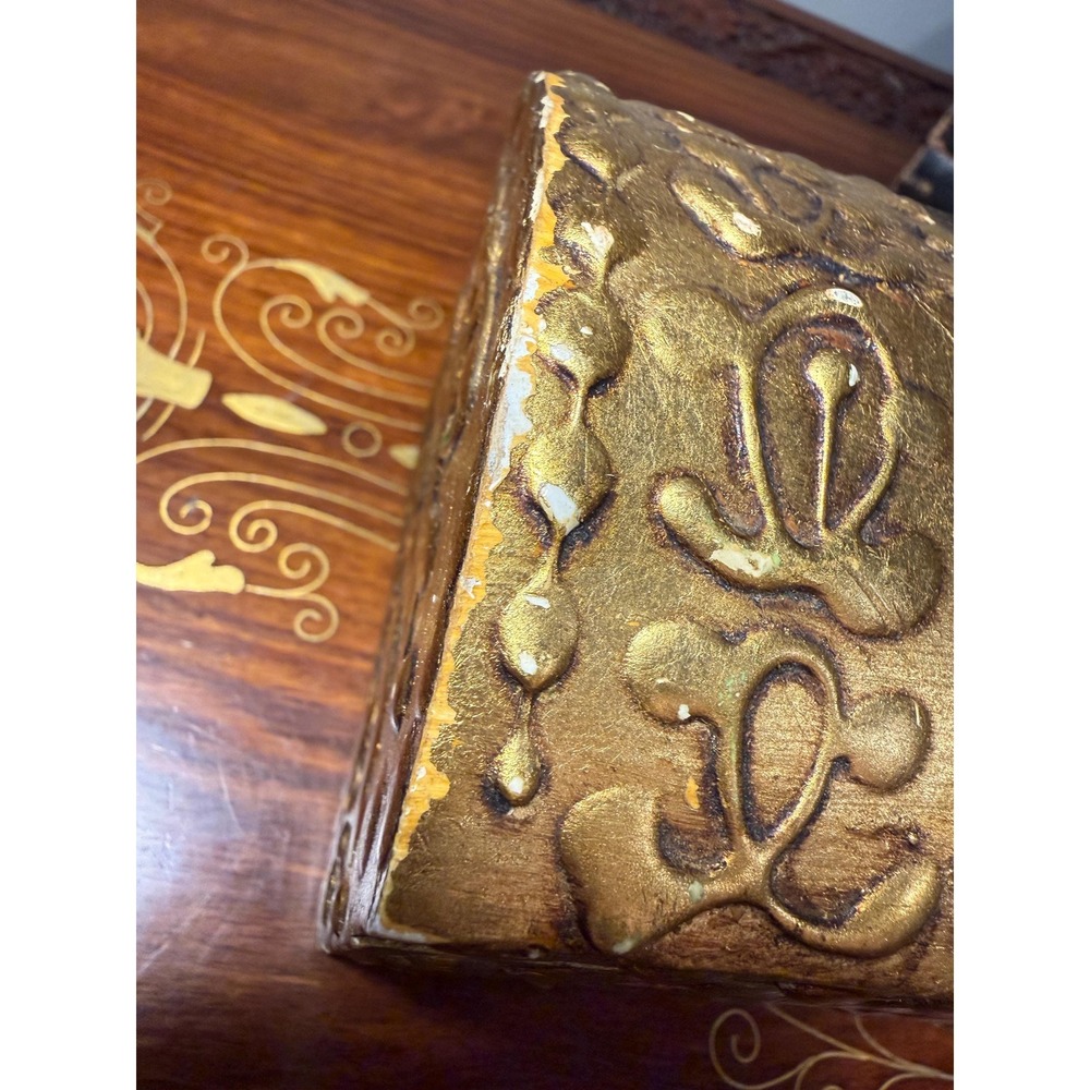 Vintage Gold Trinket Box with Mother and Child Art - Picture 12 of 17